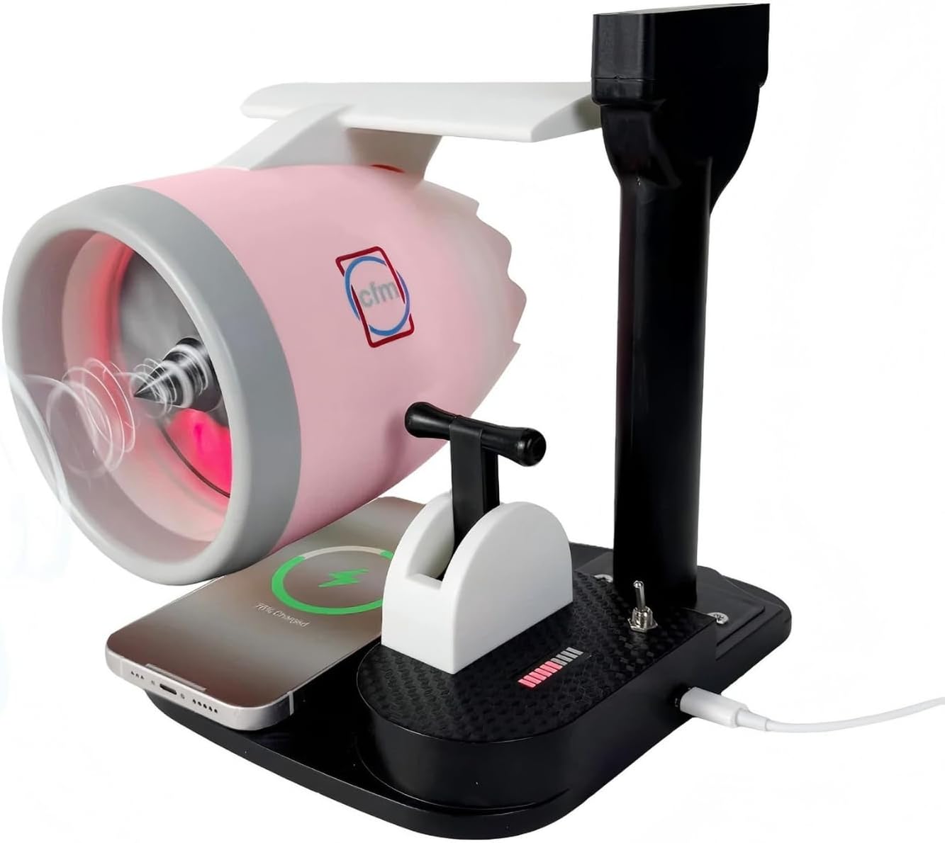 A New Desktop Jet Engine Model with Humidifier and Colorful Lights – Creative Aviation-Inspired Tech Decor Gift (Blue)